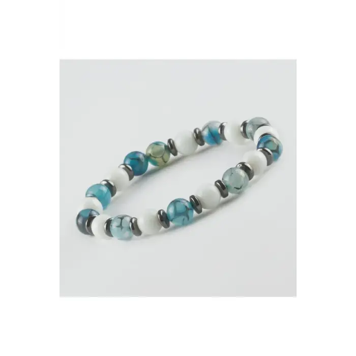 Akik-Hematit -Sedef Doğaltaş Bileklik