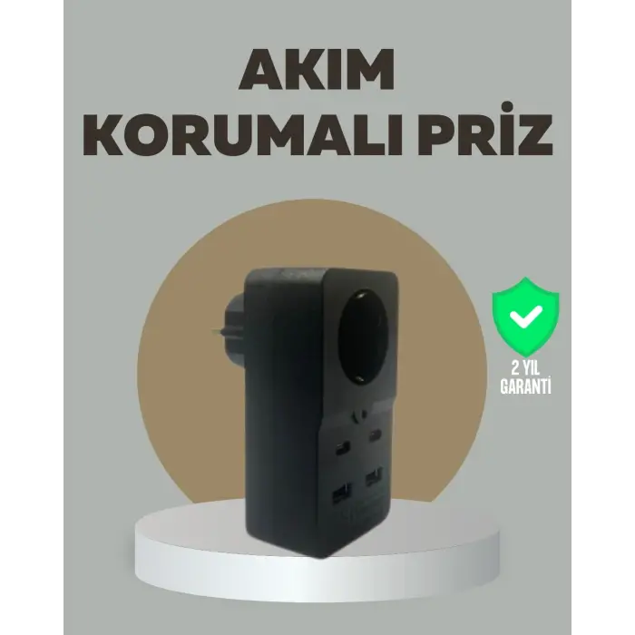 Akıllı Akım Dengelemeli Priz 2500w 4 Usb Type C Çıkışlı