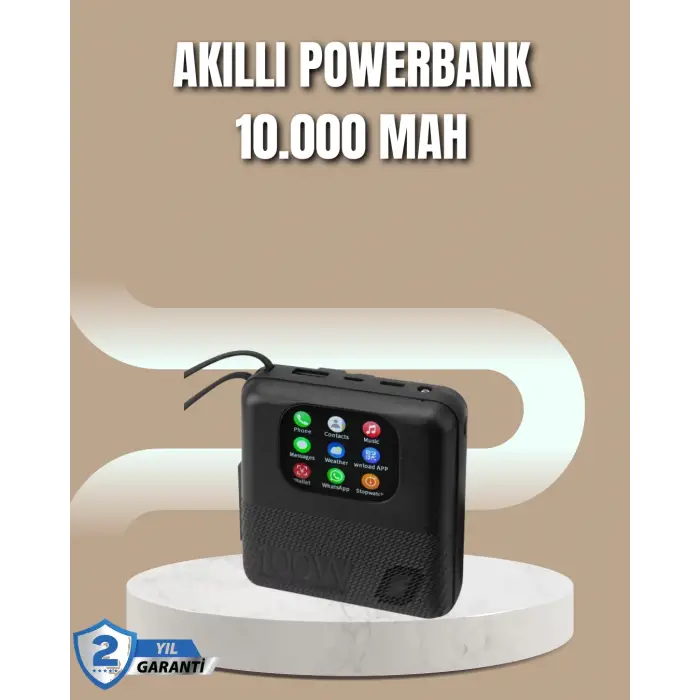 Akıllı Bildirim Ekranlı 10000 mAh Powerbank ve Aktivite Takip Cihazı