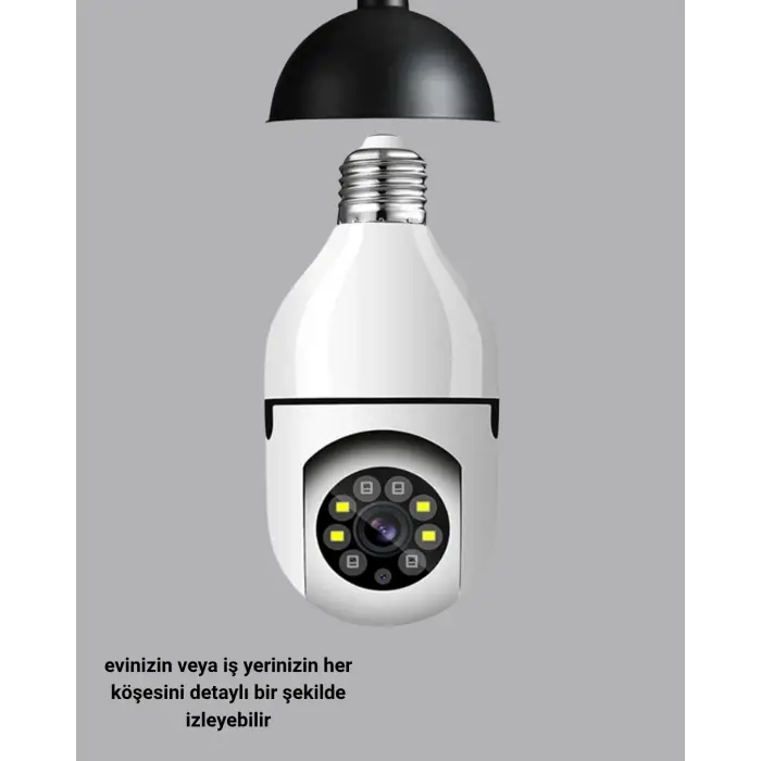 Akıllı Duy Kamera Gece Görüşlü ve Hareket Algılama Sensörlü