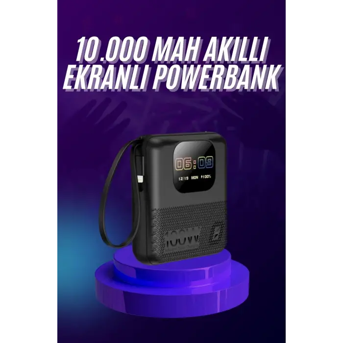 Akıllı Powerbank 10.000 Mah Ekranlı Müzik Dinleme Oyun Oynama Bluetooth Bağlantılı