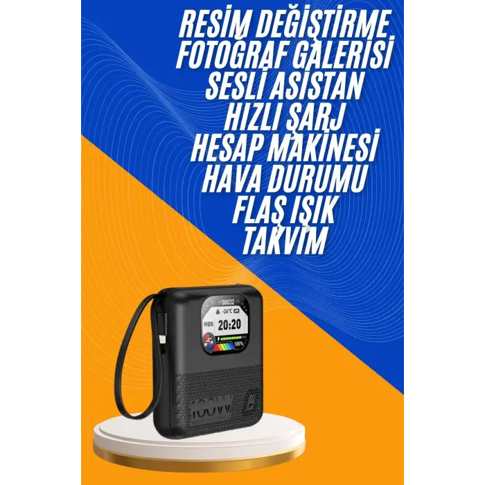 Akıllı Powerbank 10.000 Mah Ekranlı Müzik Dinleme Oyun Oynama Bluetooth Bağlantılı