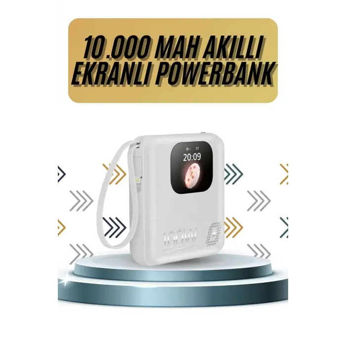 Akıllı Powerbank Ekranlı 10.000 Mah Hızlı Şarj Edebilen 4 Girişli Çok Fonksiyonlu