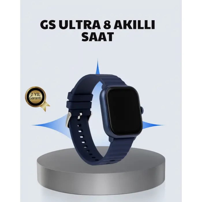 Akıllı Saat 360 mAh Çoklu Spor Modlu Lacivert Siyah Kordon