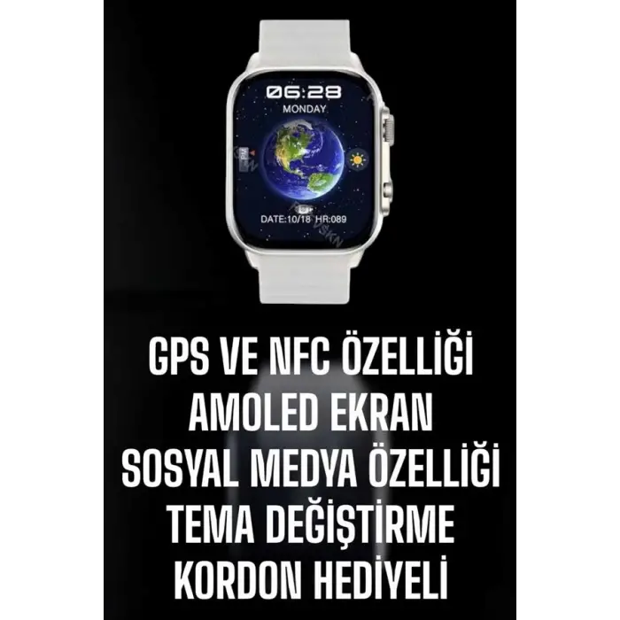 Akıllı Saat Android ve İOS Uyumlu NFC Ve GPS Özelliği Arama Cevaplayan