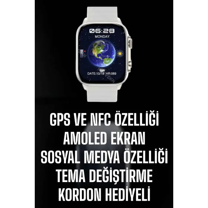 Akıllı Saat Android ve İOS Uyumlu NFC Ve GPS Özelliği Arama Cevaplayan