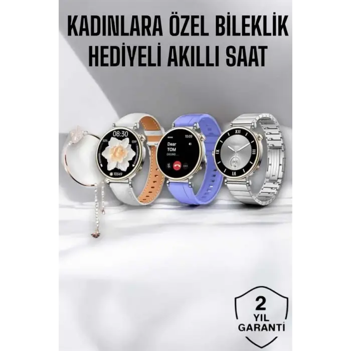 Akıllı Saat Bileklik Hediyeli Arama Cevaplayan Bluetooth Bağlantılı