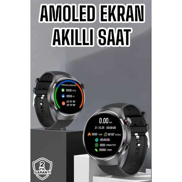 Akıllı Saat Bluetooth Bağlantılı Amoled Ekran Uyku Ve Sağlık Takibi