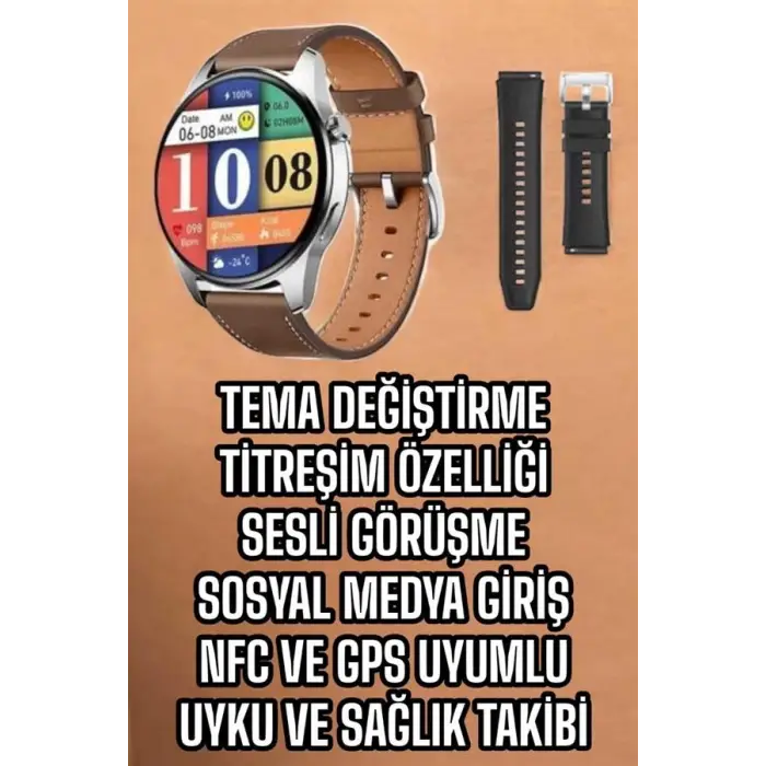 Akıllı Saat Çok Fonksiyonlu Yeni Nesil Bluetooth Bağlantılı Sesli Görüşme