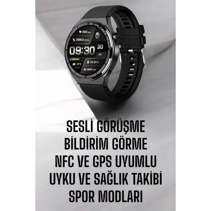 Akıllı Saat Nabız Sensörlü Bildirim Görebilen Spor Modları GPS Takibi