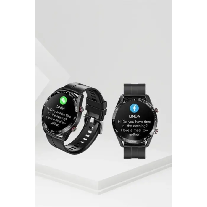 Akıllı Saat Titanyum Kasa Yuvarlak Ekran Alarm Uyku Ve Sağlık Takibi Titreşimli