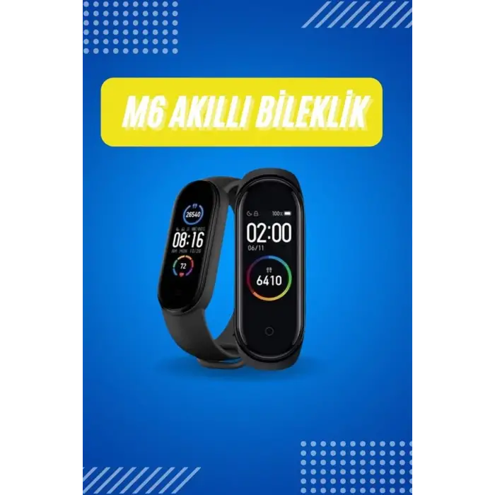Akıllı Uyumlu Bileklik M6 Adımsayar Spor Modları Çağrı Görme Türkçe Menü