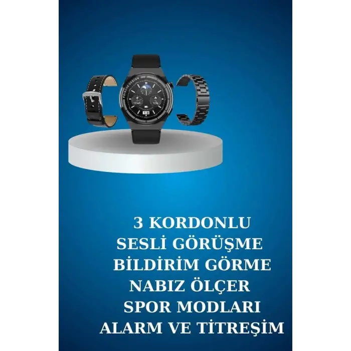 Alarm ve Titreşim Özellikli Akıllı Saat ve Mikrofonlu Kablolu Bluetooth Kulaklık 60 Saat