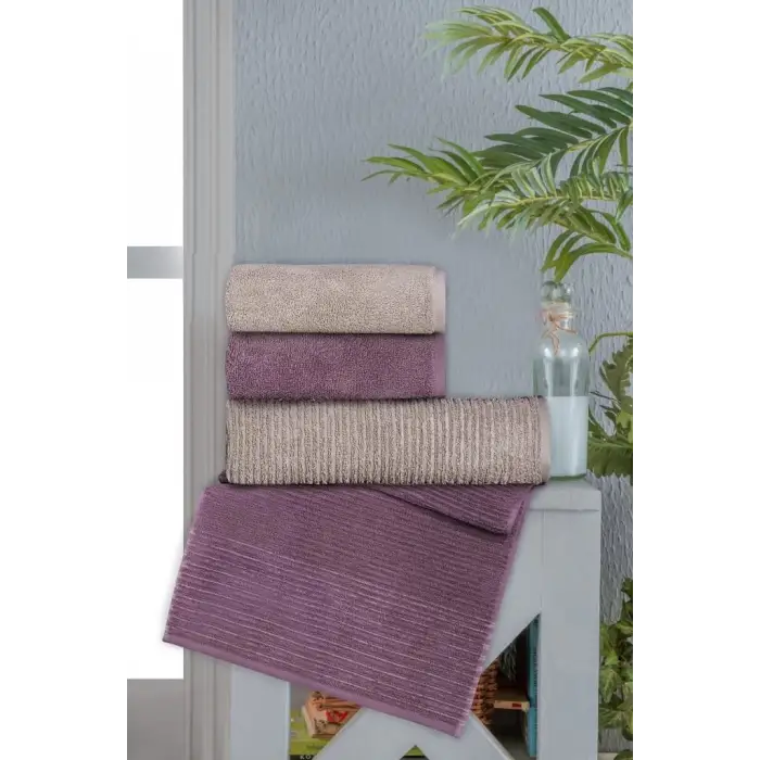 Altınbaşak Jakarlı 4´lü 50x90 El Havlusu Lisa V2