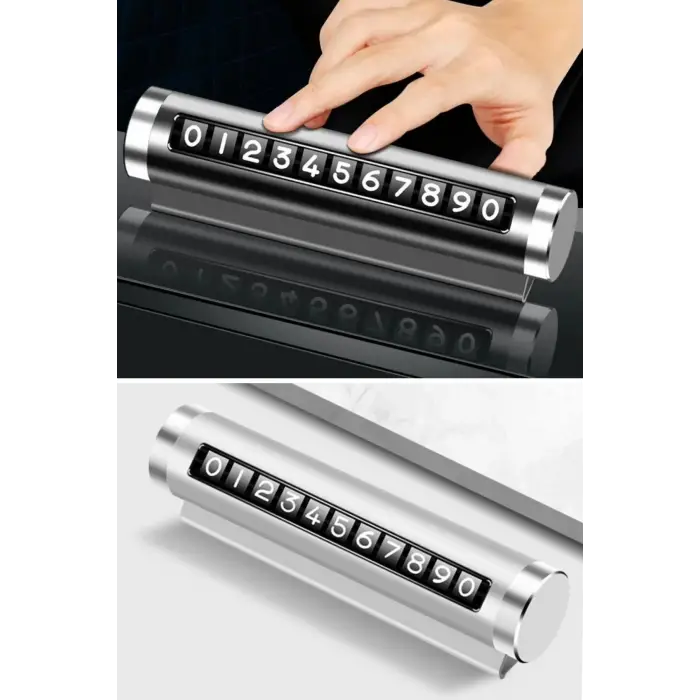 Alüminyum Kasa Gri Renk Çevirmeli Araç Içi Telefon Numaratörü Park Oto Numaratörü
