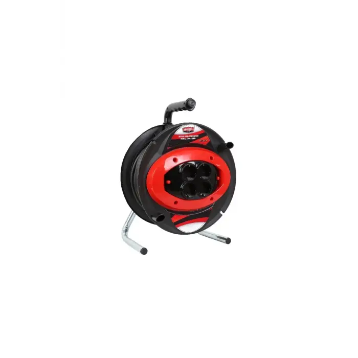 Amiral 30 Mt Makaralı 4lü Elektrik Uzatma Priz 3x2,5 Mm Siyah