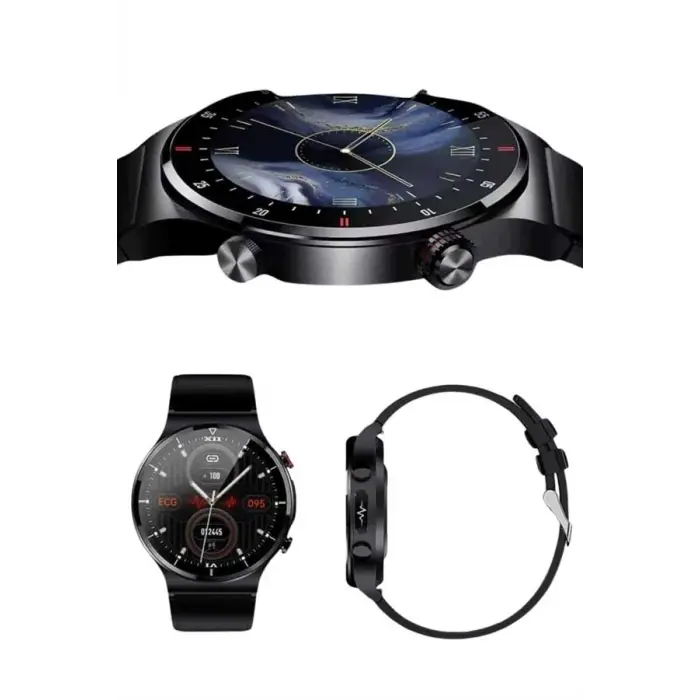 Amoled Ekran Metal Deri Silikon Kordonlu Uyku Ve Sağlık Takibi