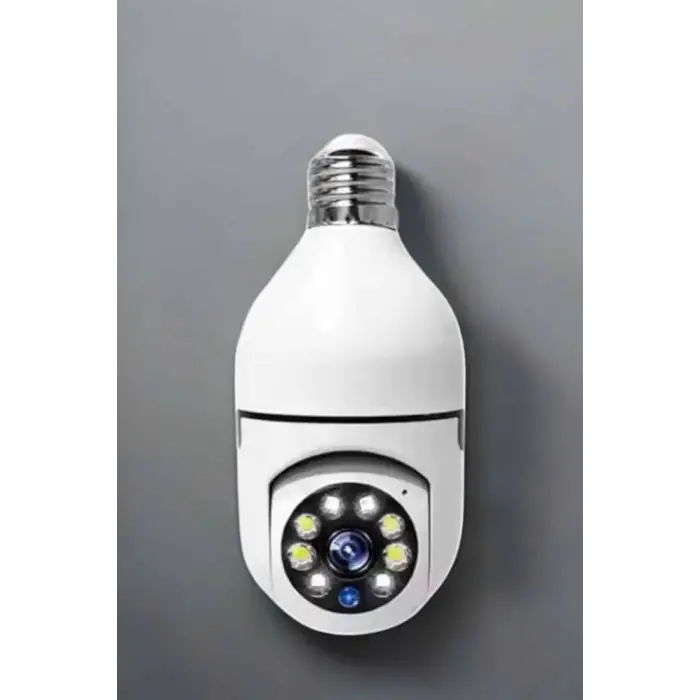 Ampul Görünümlü Güvenlik Kamerası Duylu Wifi Kamerası Dönebilen