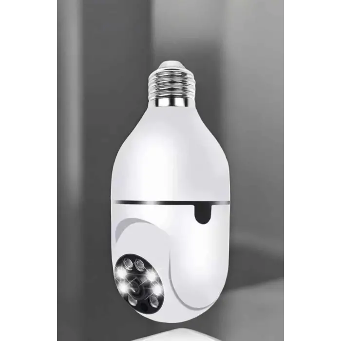 Ampul Görünümlü Güvenlik Kamerası Duylu Wifi Kamerası Dönebilen