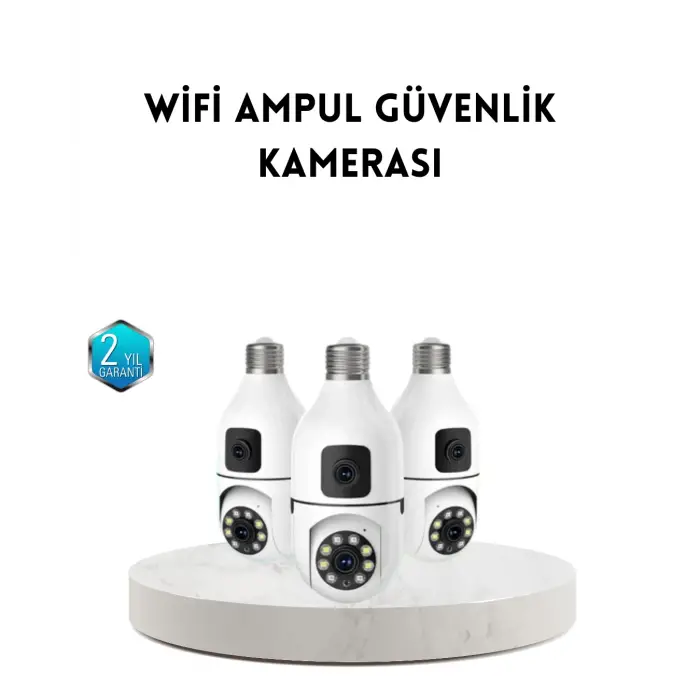 Ampul Tipi WiFi Kamera 2MP Lensli Full HD Görüntü ve Akıllı Hareket Algılama