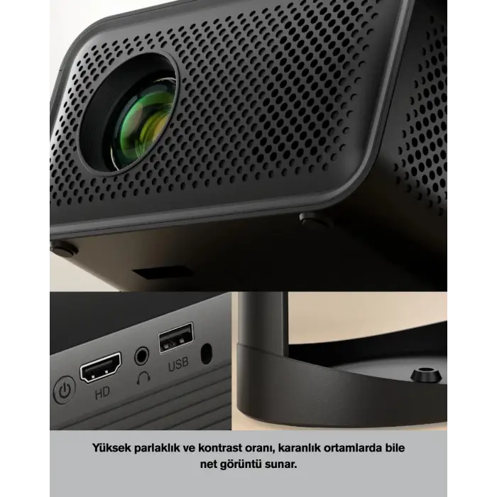 Android TV 11 İşletim Sistemli Elektrikli Odaklama Projektör