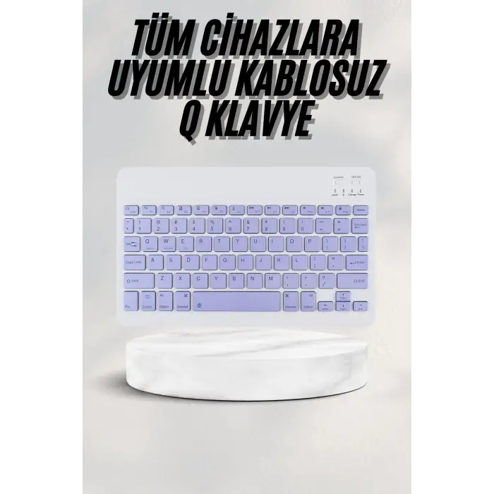 Android ve İOS Uyumlu Bluetooth Kablosuz Türkçe Q Klavye Renkli