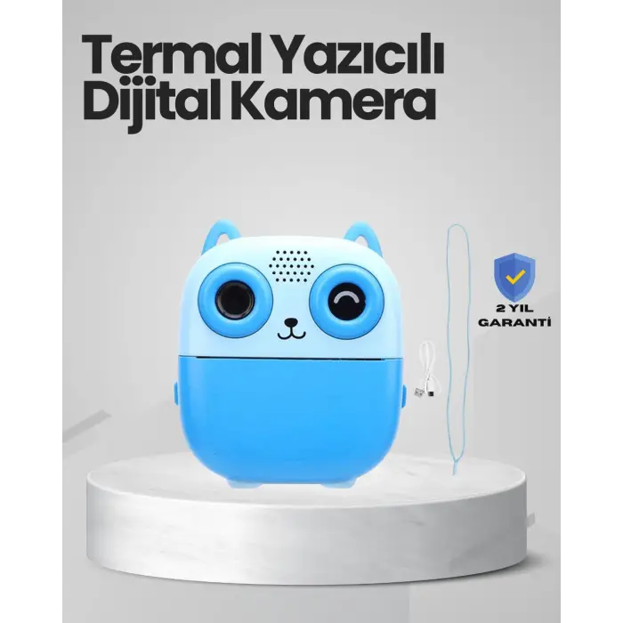 Anında Baskı Yapabilen Çocuk Fotoğraf Makinesi Hafıza Kart Destekli