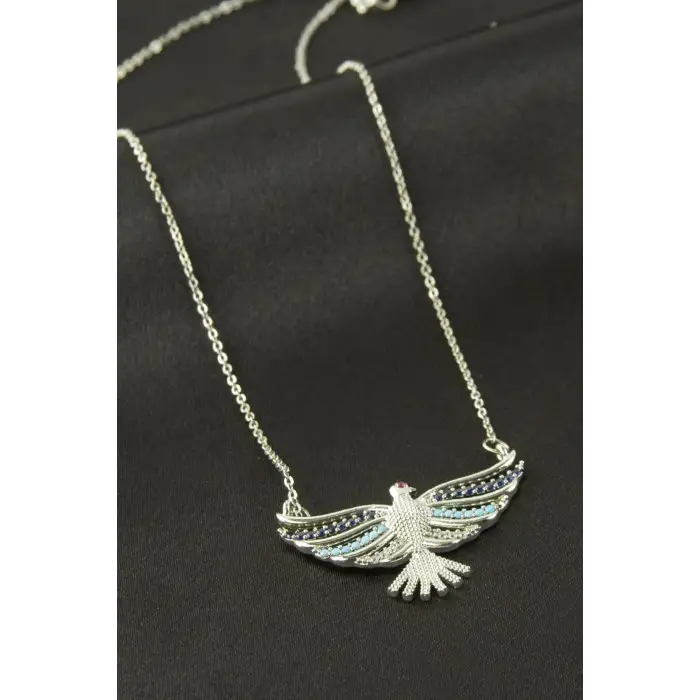 Anka Kuşu Zirkon Taşlı Kolye