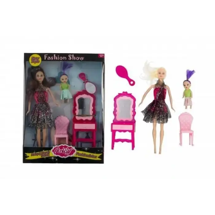 Anlily Bebek ve Oyuncak Makyaj Masası Yavrulu Bebekli