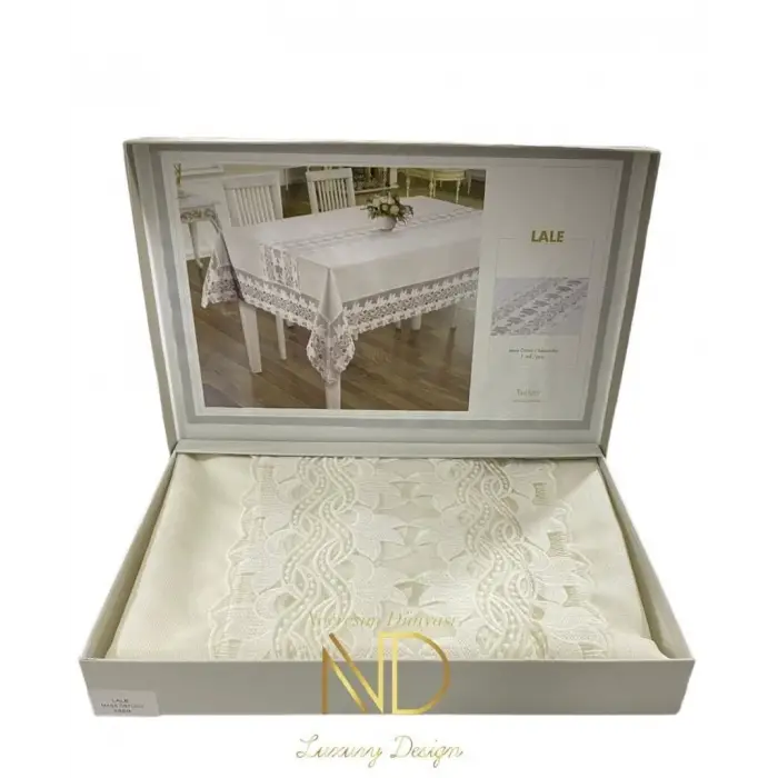 Anna Karina Masa Örtüsü Lale Krem