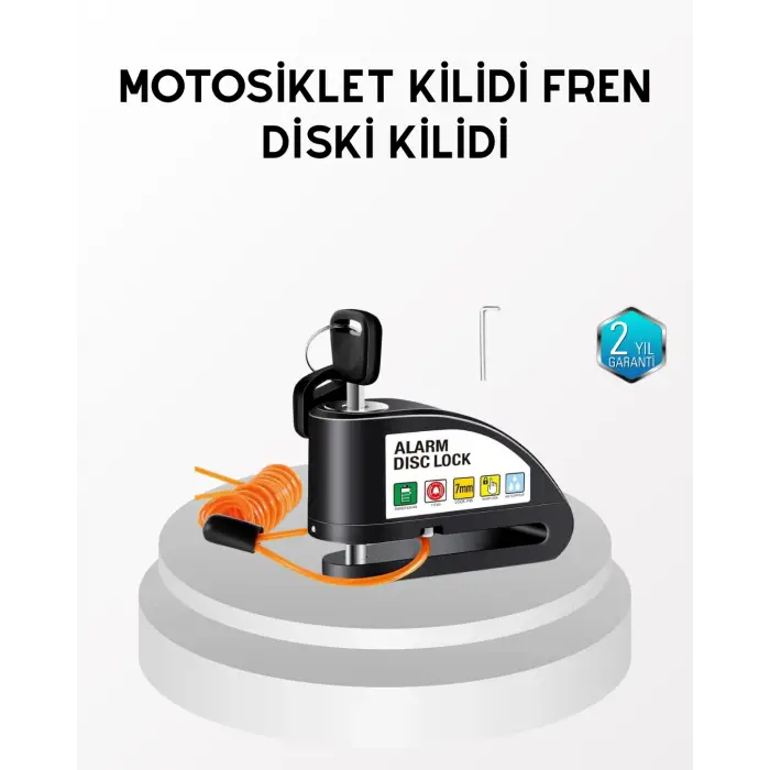 Anti Hırsızlık 110 dB Alarm Disk Fren Kilidi Suya Dayanıklı Çelik Güvenlik Kilidi