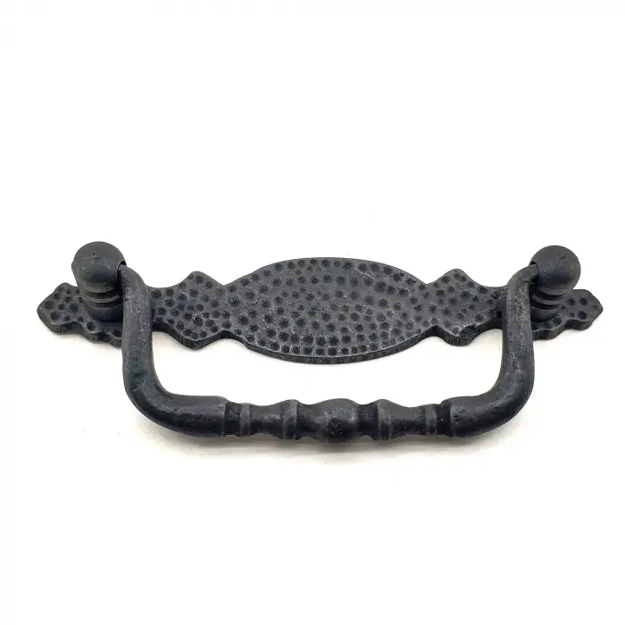 Eco Lounge Antika Tarz Dekoratif Pirinç Dövme Sallantı Kapı Kulbu - 43x118 mm, Oksit