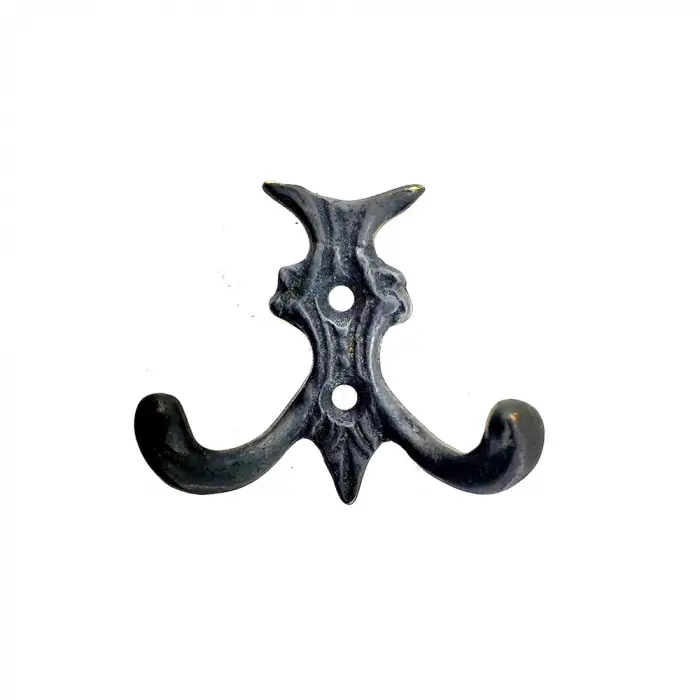 Antika Tarz Dekoratif Pirinç Koç Çiftli Askı - 50x55mm, Oksit (336336)