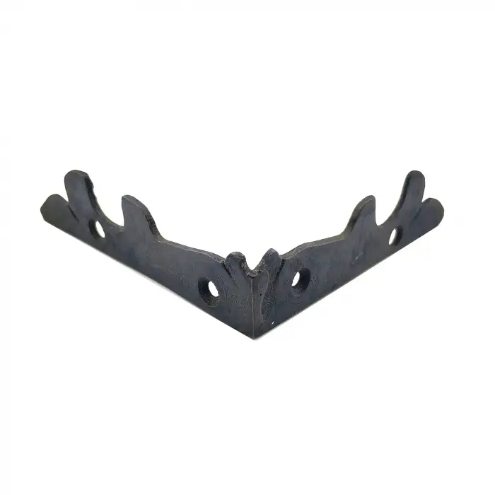 Eco Lounge Antika Tarz Dekoratif Pirinç Lale Köşe Gönye - Yan, 105x105 mm, Oksit