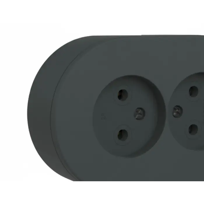 Antrasit Çiftli Sıva Üstü Topraklı Priz – Modern Elektrik Tasarımı