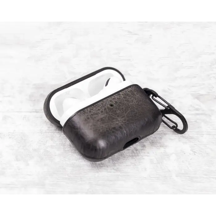 Apple AirPods Pro Uyumlu Deri Kılıf Juni VS4EF Gri