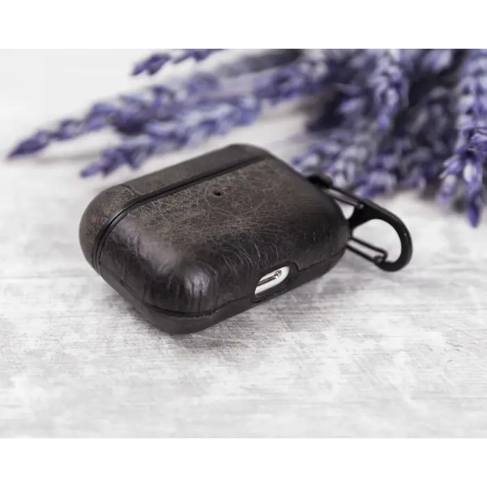 Apple AirPods Pro Uyumlu Deri Kılıf Juni VS4EF Gri