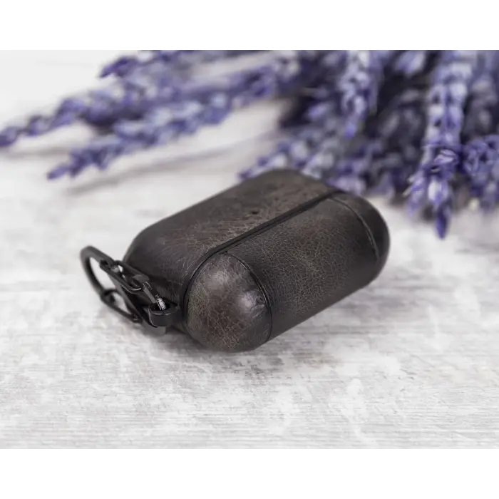 Apple AirPods Pro Uyumlu Deri Kılıf Juni VS4EF Gri