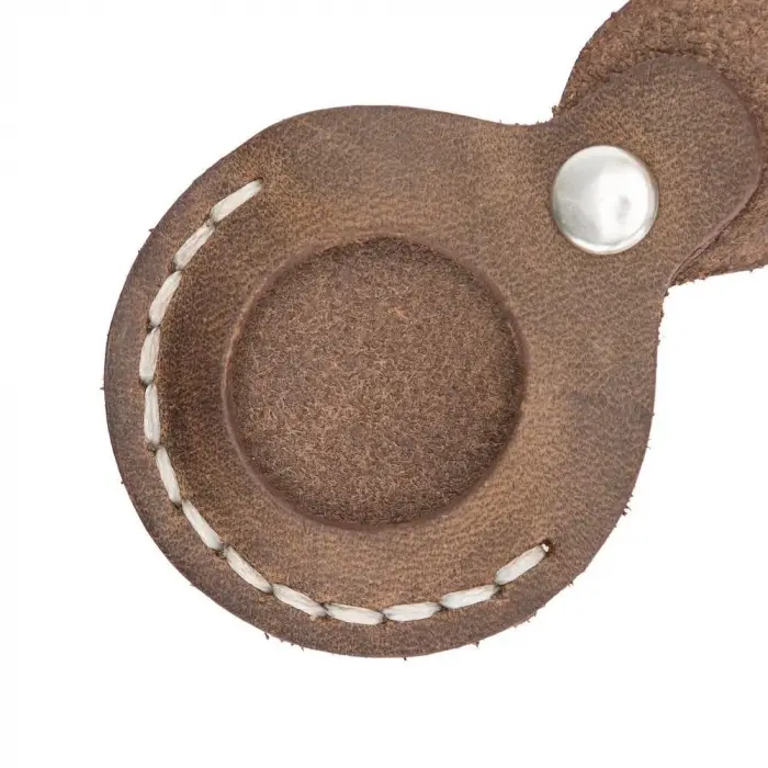 Apple AirTag Uyumlu Deri Anahtarlık Beta AA6 Kahve