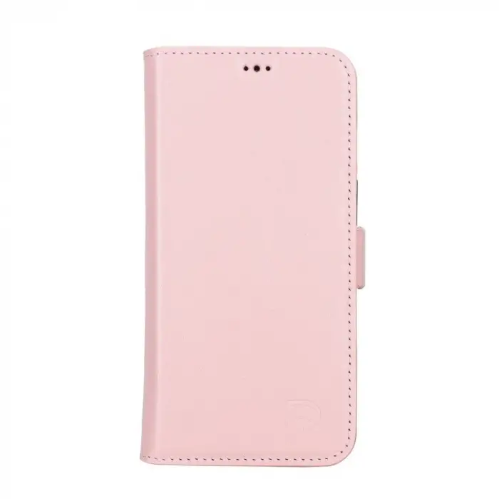 Apple iPhone 13 Uyumlu Deri Cüzdanlı Kılıf Toz Pembe