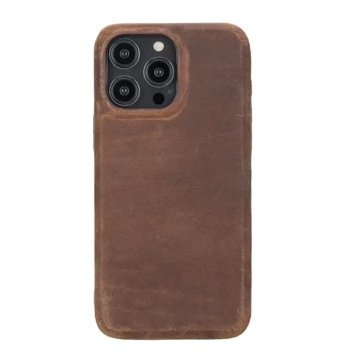 Apple iPhone 14 Pro Max Uyumlu Deri Arka Kapak ROCK G2