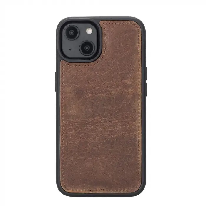 Apple iPhone 14 Uyumlu Deri Cüzdanlı Kılıf MWWN G2 Kahve