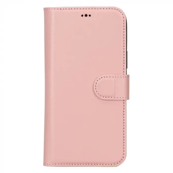 Apple iPhone 15 Plus Uyumlu Deri Cüzdanlı Kılıf MWWN NU2 Pembe