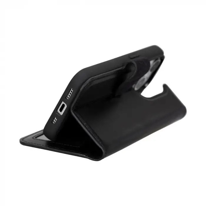 Apple iPhone 15 Pro Uyumlu Deri Cüzdanlı Kılıf MWWN RST1 Siyah