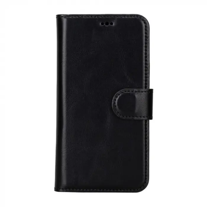 Apple iPhone 15 Pro Uyumlu Deri Cüzdanlı Kılıf MWWN RST1 Siyah