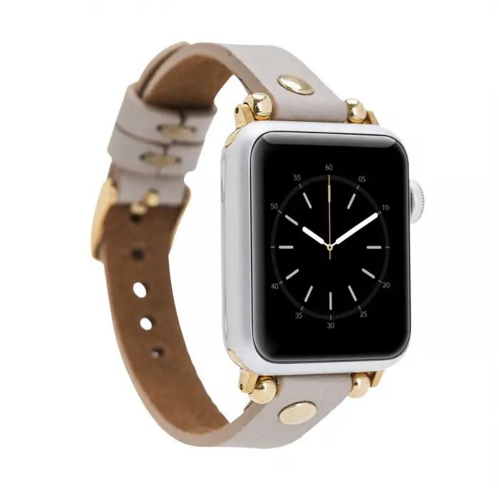 Apple Watch Uyumlu Deri Kordon 38-40-41mm GT ERC3 Bej