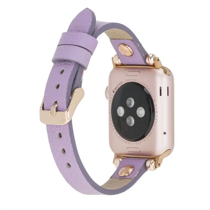 Apple Watch Uyumlu Deri Kordon 38-40-41mm RT CP22 Lila