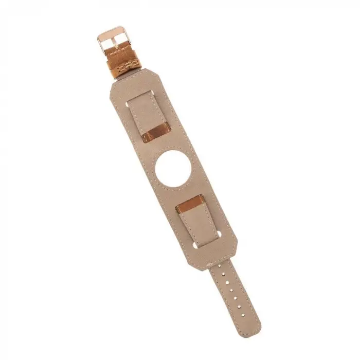 Apple Watch Uyumlu Deri Kordon 42-44-45mm Cuff G19 Taba
