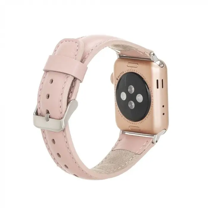 Apple Watch Uyumlu Deri Kordon 42-44-45mm NU2 Pembe