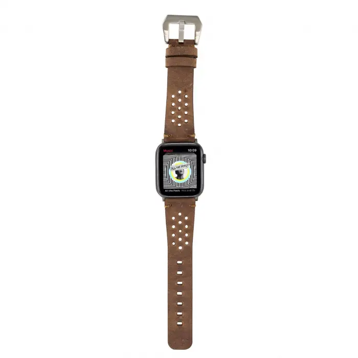 Apple Watch Uyumlu Deri Kordon Vigo 42-44-45mm G2 Kahve